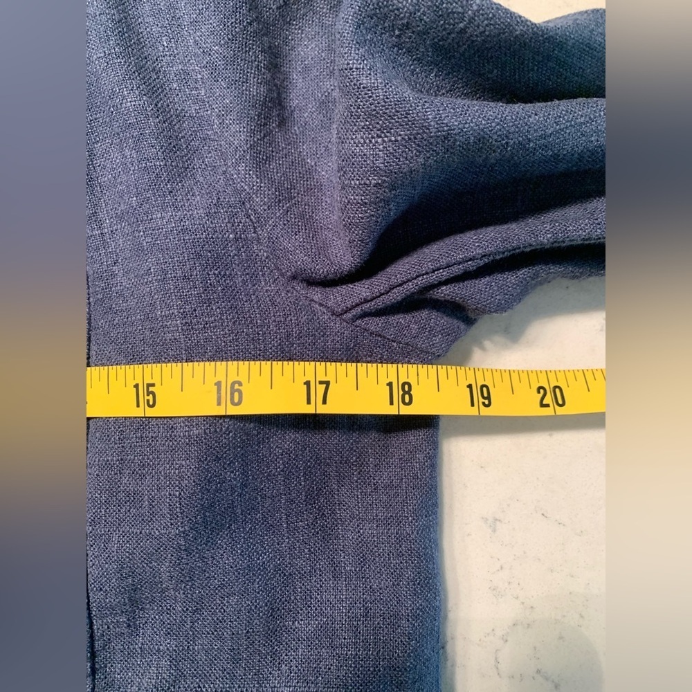 Anthropologie Blue Linen Blend Unstructured Tulip Back Blazer - SZ 2 - Picture 10 of 11